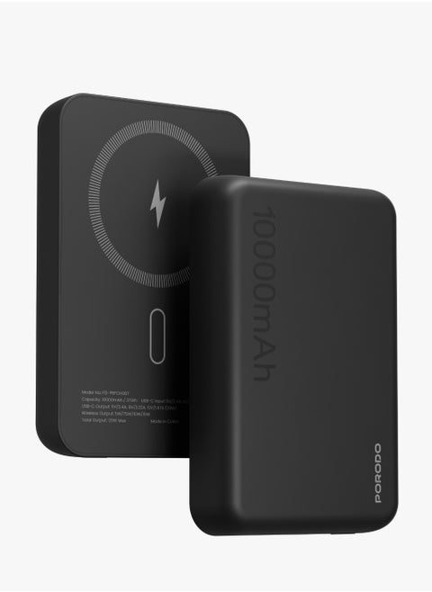 10000mAh Magsafe Power Bank / Strong magnetic Hold / Type-C Input/Output / Compact and Durable / Reliable and Safe Charging / / 15W Wireless Charger PowerBank 10000 mAh/ PD 20W - Black