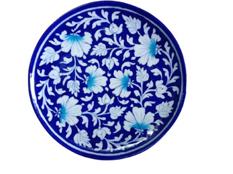 CRAFT PARK Jaipur Blue Pottery Home Decor Wall HangingTable Decor Handmade PlateServing Plate 25 cm x 25 cm x 3 cmCFPP20 - Image 2