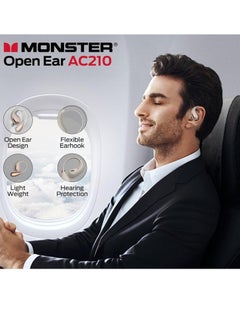 Monster Monster AC317 Earphones, Stereo Sound , Clear Calling, Type-C Charging, Waterproof  ,Touch Control, Sweatproof - White  - Image 5