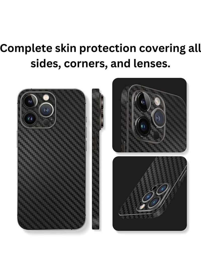 SARAOONT - Samsung Galaxy A15 5G 1 Piece Carbon Fiber Skin Wrap and 2 Piece 10H Screen Protectors - Image 1