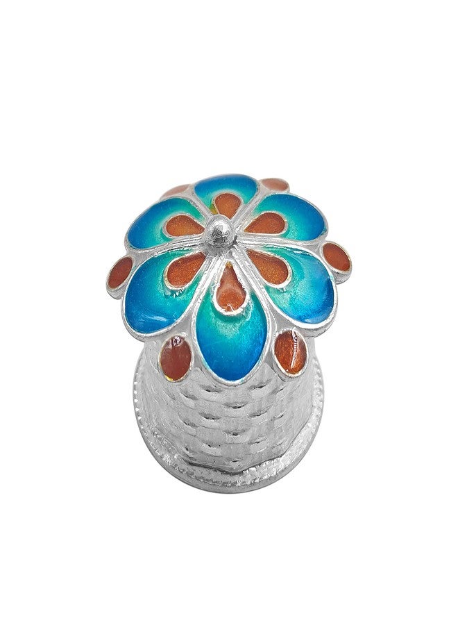MAA SILVER Pure Silver Sindoor Dani/Dabbi/Box/Holder with Beautiful Flower Shape Design Lid BIS Hallmarked Perfect for Home Office Pooja Use (92.5 Purity)(15 Grams) - Image 1