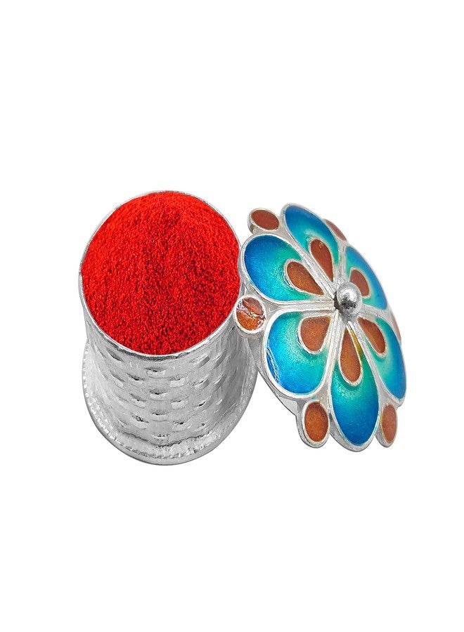 MAA SILVER Pure Silver Sindoor Dani/Dabbi/Box/Holder with Beautiful Flower Shape Design Lid BIS Hallmarked Perfect for Home Office Pooja Use (92.5 Purity)(15 Grams) - Image 4