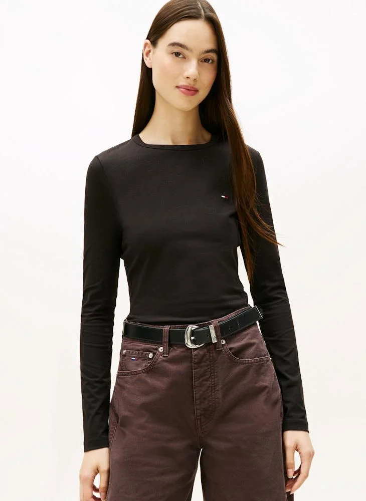 تومي جينز تي شيرت بياقة دائرية وشعار