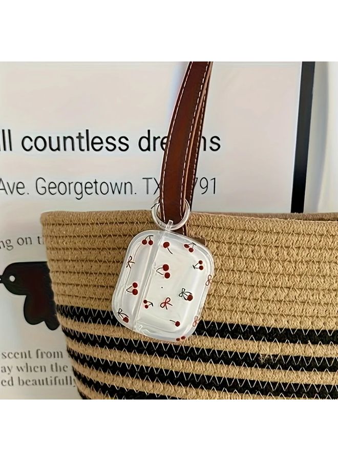 Transparent Cherry Bluetooth Earbuds Case Cover For AirPods 2 Durable Heatproof - Image 5