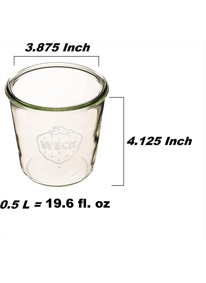 Weck Weck Canning Jars 742 - Weck Mold Jars made of Transparent Glass - Eco-Friendly Canning Jar - Storage for Food, Yogurt with Air Tight Seal and Lid - 1/2 Liter Tall Jars Set - (2 Jars)  - Image 2