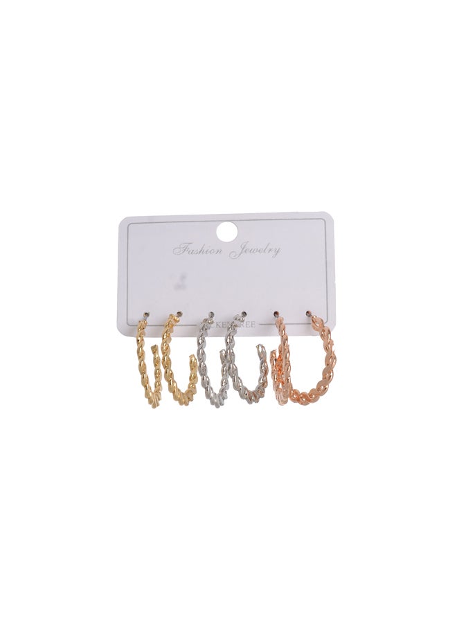 Akher el Ankoud Set of 3 Earrings 
