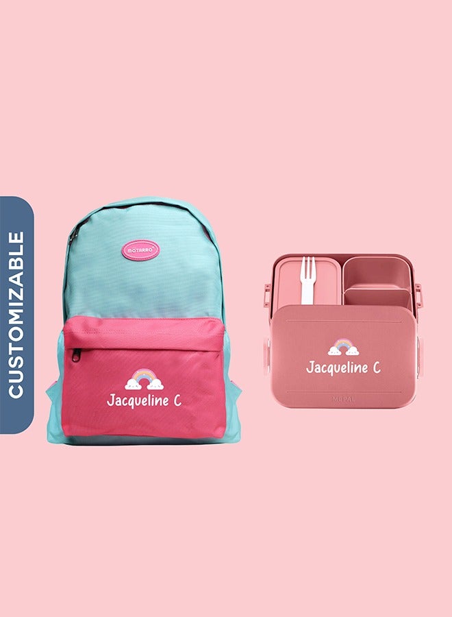 Share the Love Small Back To School Bundle - Personalised Lunch Box With Personalised Backpack for kids - Image 1
