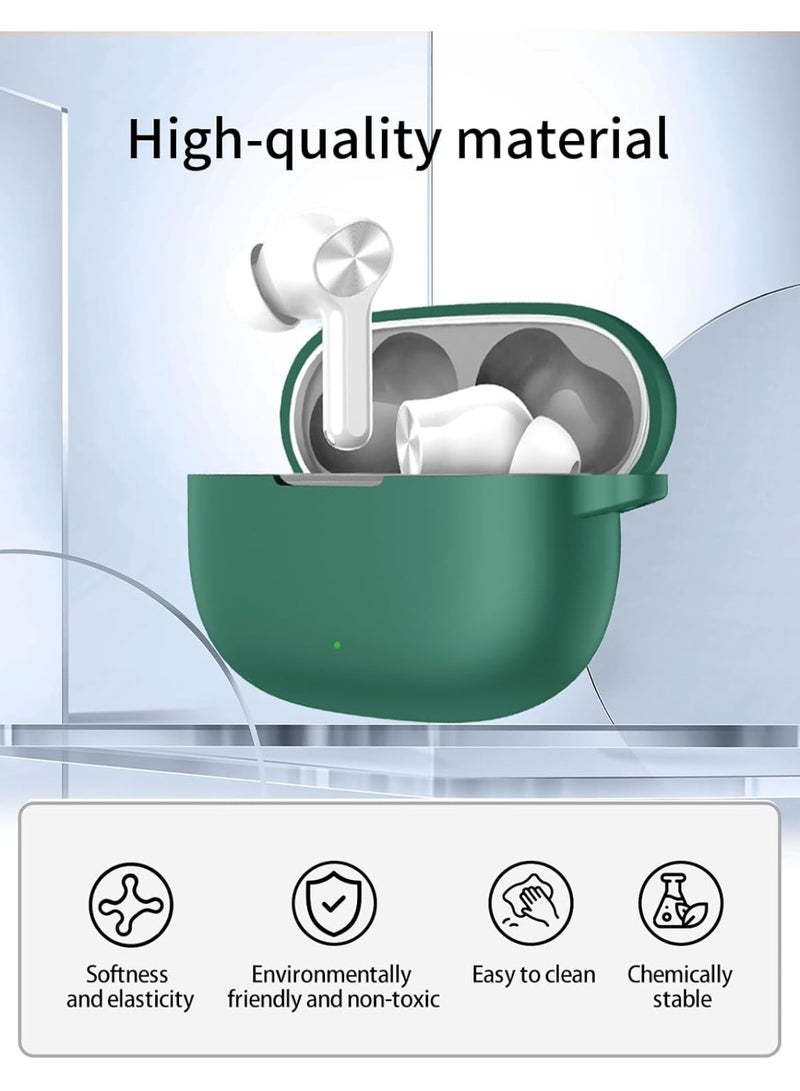 Case for Realme Buds T200 Lite Active Noise Cancelling Earbuds,Premium Silicone Shockproof Protection Skin Touch Charging Port Accessible, Front LED Visible-Green. - Image 3