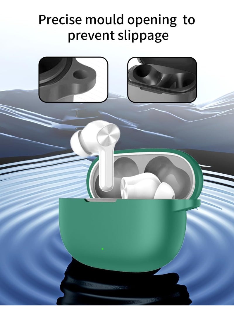 Case for Realme Buds T200 Lite Active Noise Cancelling Earbuds,Premium Silicone Shockproof Protection Skin Touch Charging Port Accessible, Front LED Visible-Green. - Image 5