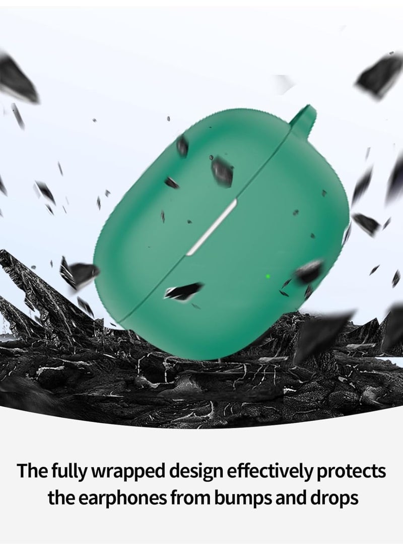 Case for Realme Buds T200 Lite Active Noise Cancelling Earbuds,Premium Silicone Shockproof Protection Skin Touch Charging Port Accessible, Front LED Visible-Green. - Image 2