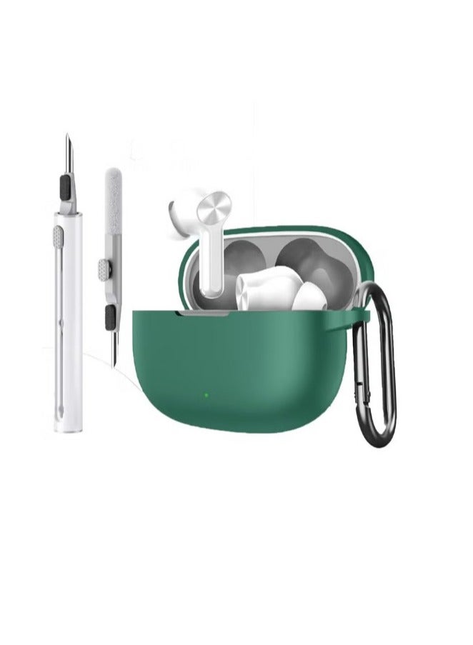 Case for Realme Buds T200 Lite Active Noise Cancelling Earbuds,Premium Silicone Shockproof Protection Skin Touch Charging Port Accessible, Front LED Visible-Green. - Image 1