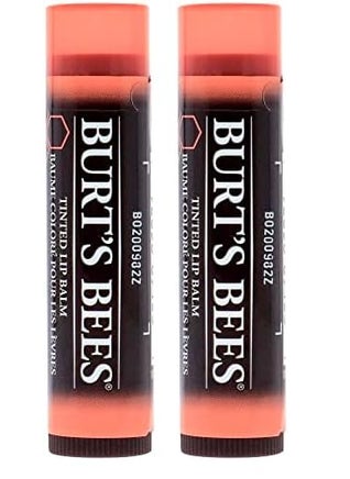 Burts Bees 100 Natural Origin Tinted Lip Balm Zinnia with Shea Butter  Botanical Waxes  1 Tube Pack of 2