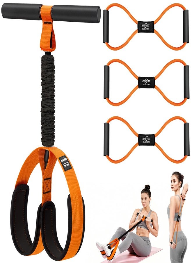 NTIUYOT Upgraded Durable Pedal Resistance Band with Handle and Figure 8 Resistance Band Set, Stretch Bands for Exercise, Full Body Workout Equipment for Core Abs Waist Arms Back Stretching Training - Image 1