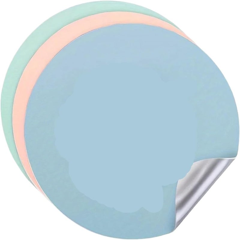 12pcs Double Sided Round Mouse Pad Solid Color Universal Non-Slip Suitable for Laptop Office Leather Gaming(Pink Silver) - Image 1