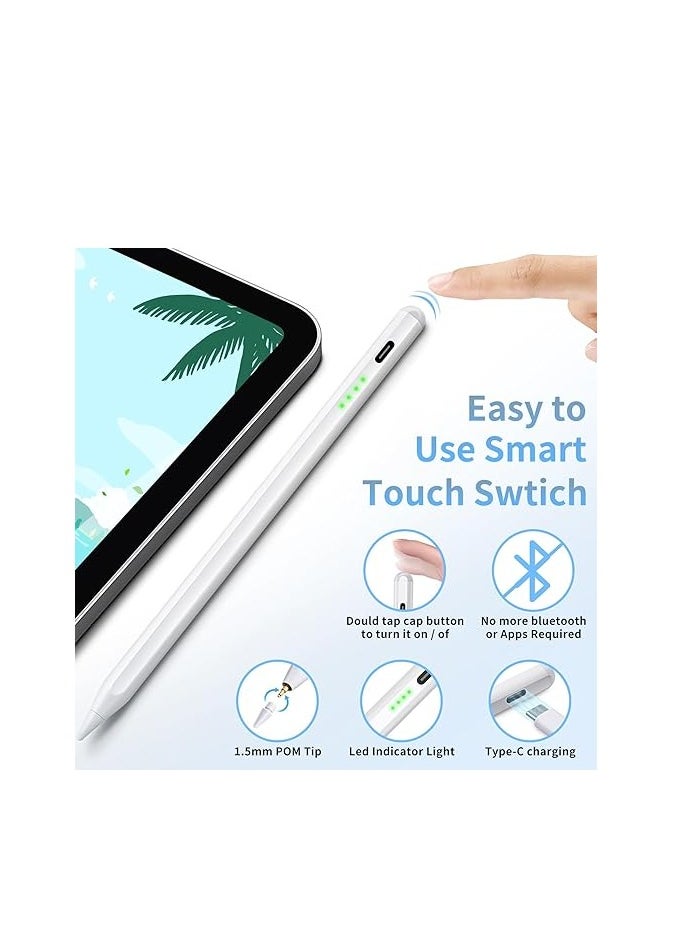 ماركة غير محددة قلم ستايلس لجهاز iPad من الجيل التاسع والعاشر مع خاصية رفض راحة اليد، قلم نشط متوافق مع أجهزة Apple iPad 10/9/8/7/6th Gen، iPad Air 5th/4th/3rd Gen، iPad Pro 11 & 12.9 بوصة، iPad Mini 6th/5th Gen  - Image 3