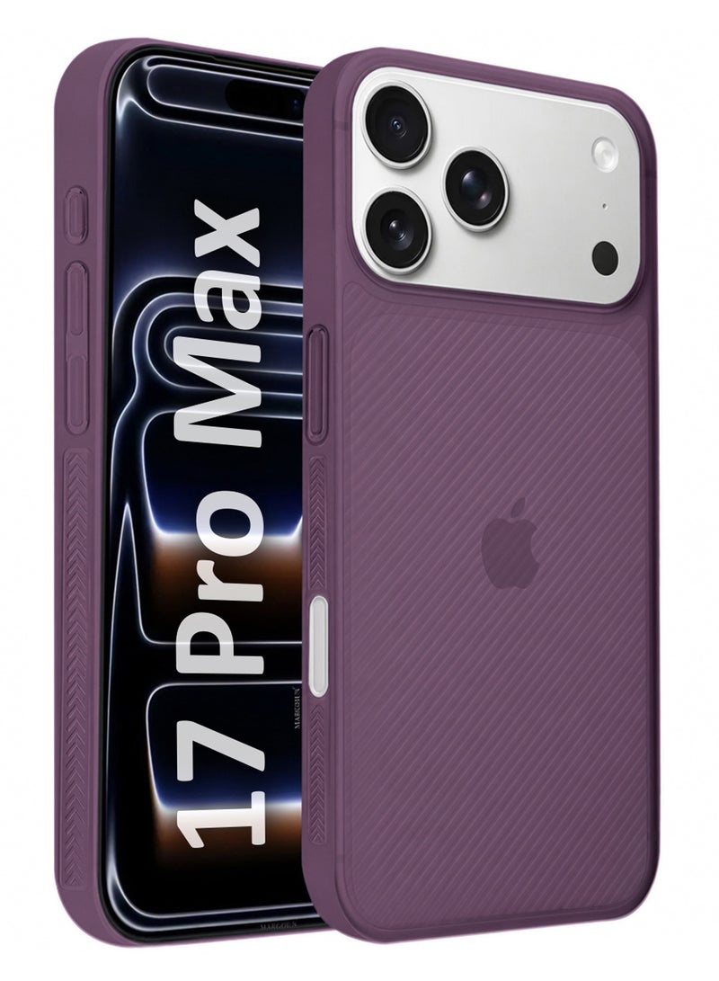 2Packs Case Cover for iPhone 17 Pro Max, Air Skin Line Design Back Cover, Sturdy Durable Ultra-Thin Case, Drop Protection Cover Clear with Screen Protector -Purple - Image 3