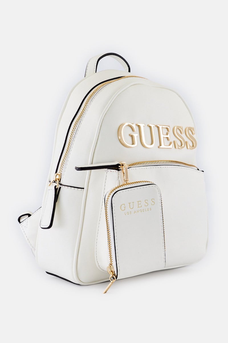 GUESS Women Brand Logo Backpack With Coin Pouch, White - Image 2