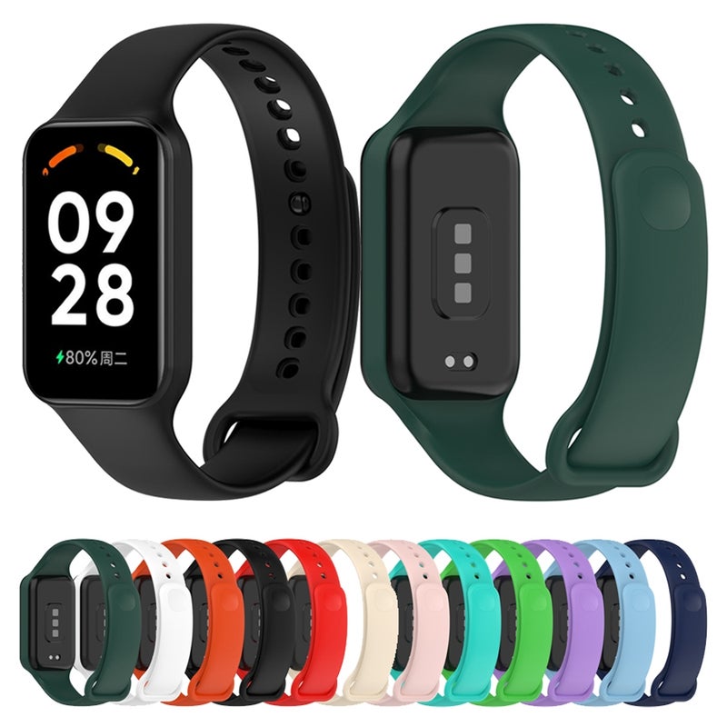 erorex For Redmi Band 2 Solid Color Silicone Integrated Watch Band(Black) - Image 4