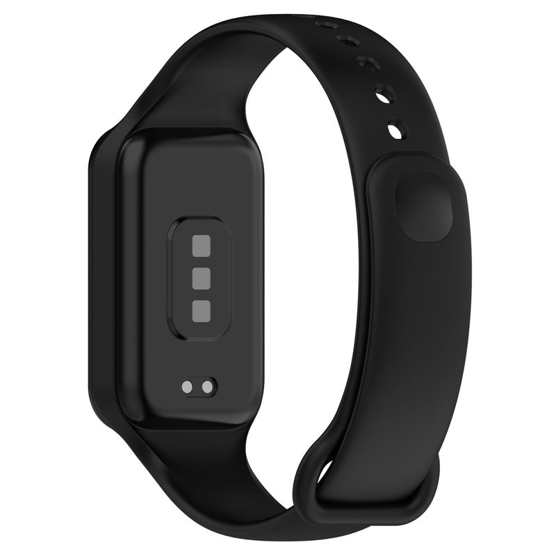 erorex For Redmi Band 2 Solid Color Silicone Integrated Watch Band(Black) - Image 2