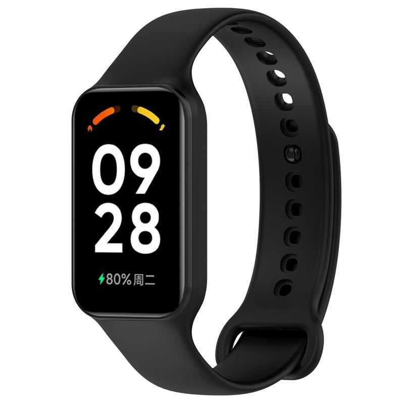 erorex For Redmi Band 2 Solid Color Silicone Integrated Watch Band(Black) - Image 1