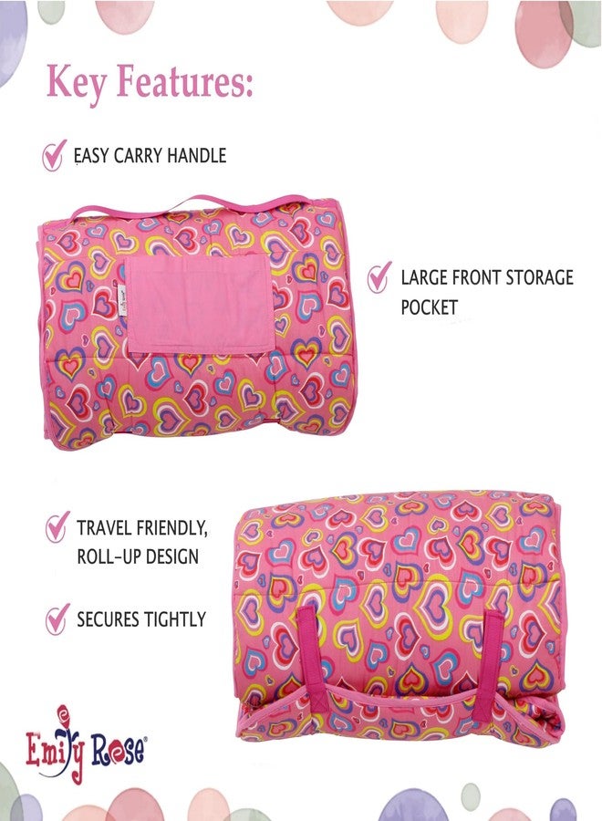 Emily Rose Kids Rollup Toddler Pink Sleeping Cot Nap Mat w/Blanket | Removable Pillow & Unicorn Lovey Included | 100% Cotton for Daycare, Preschool, Travel Naps | Portable, Washable | USA Business - Image 5