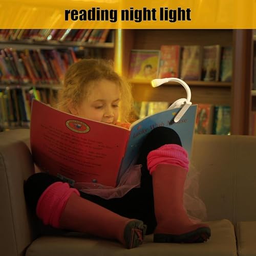 XERGY Plastic USB Rechargeable Book Light for Reading in Bed with Eye Caring 3 Color Temperatures,Stepless Dimming Brightness, Lightweight LED Clip On Book Lights for Book Lovers, White - Image 3