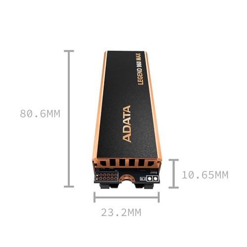 ADATA 2TB SSD Legend 960 Max with Heatsink 2TB PCIe Gen4x4 NVMe M.2 Internal Gaming SSD Up to 7,400 MB/s PS5 Compatible (ALEG-960M-2TCS) - Image 2