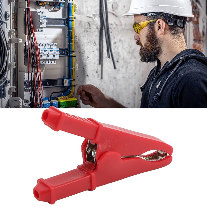 Red Mini Test Clips 5Pcs Brass Electrical Safety Clamp for Circuit Car Battery Testing - Image 4