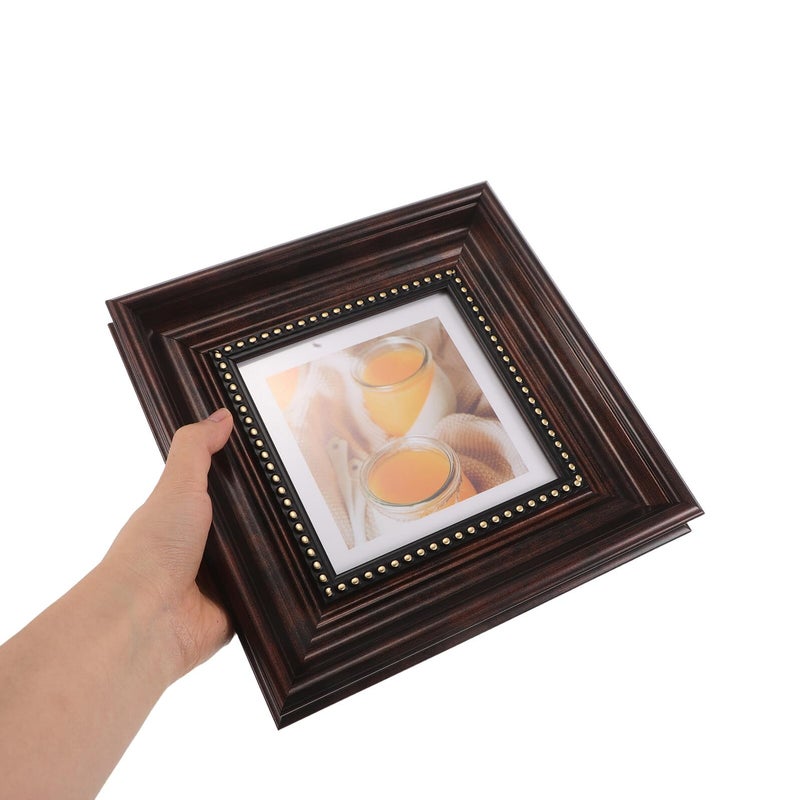 Rustic Resin Picture Frame 5 Inch Square Vintage Wall Mounted And Tabletop Photo Frame Set Of 2 - Image 4