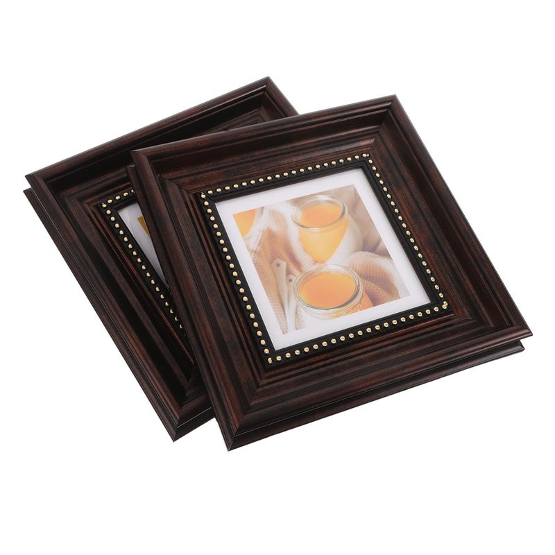 Rustic Resin Picture Frame 5 Inch Square Vintage Wall Mounted And Tabletop Photo Frame Set Of 2 - Image 2