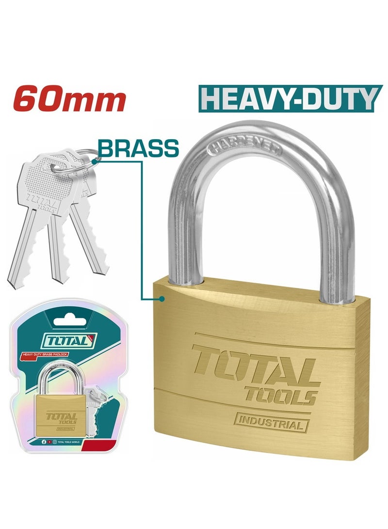 Total Padlock 60Mm Brass 385G Tuttle Tlk32602