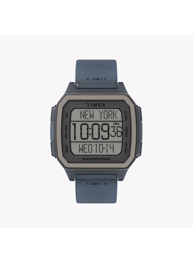 TIMEX Digital Command Urban TW2U56500  Men's Blue Silicone & Resin 47mm Watch - Image 1