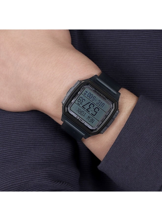 TIMEX Digital Command Urban TW2U56500  Men's Blue Silicone & Resin 47mm Watch - Image 5