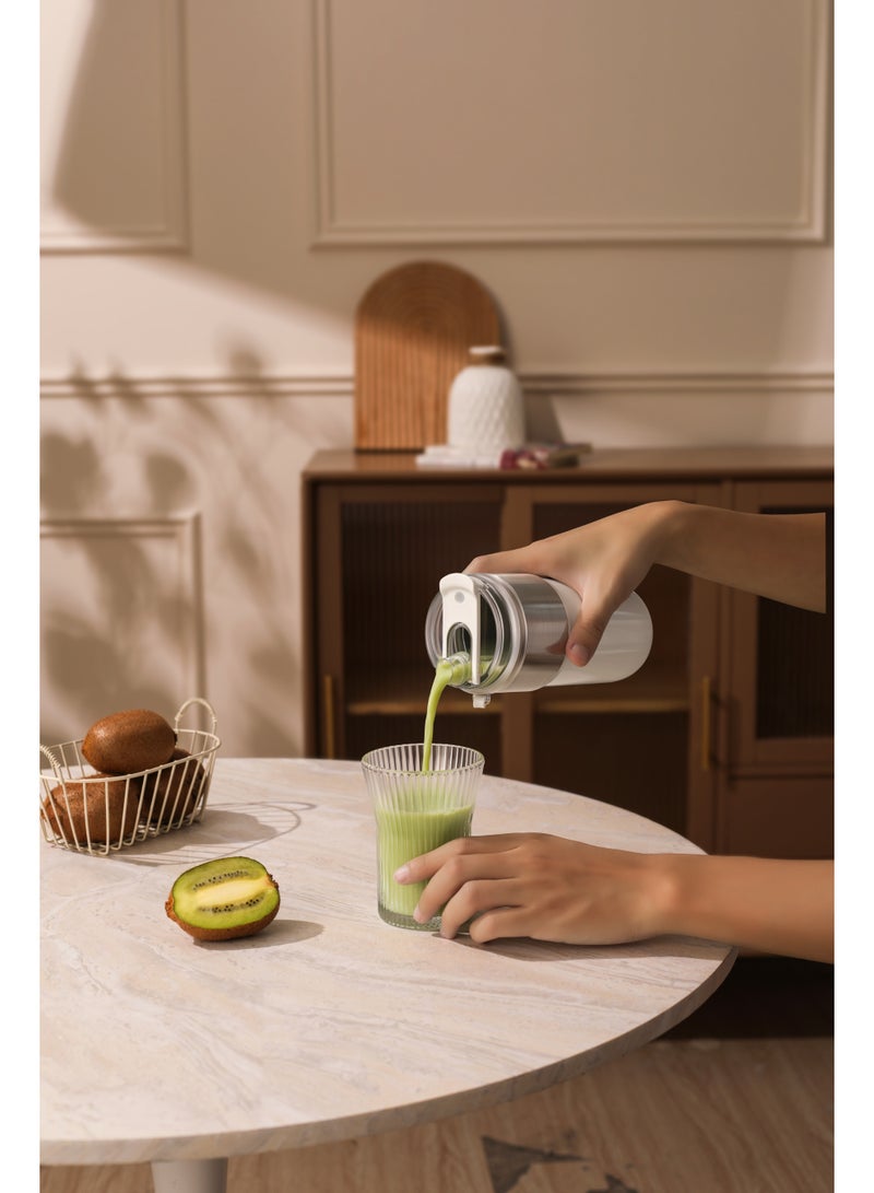 porodo Vacuum-insulated stainless blender cup / High-Speed Motor /Powerful Ice Crusher / Type-C port -White - Image 2