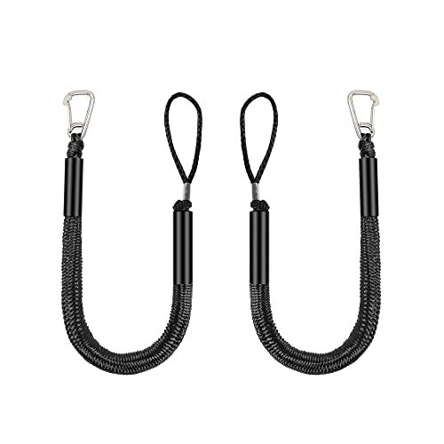 DockMoor Bungee Dock Rope with Stainless Steel Clip for Mooring The Boat 4 Feet Black Pack of 2 - Image 1