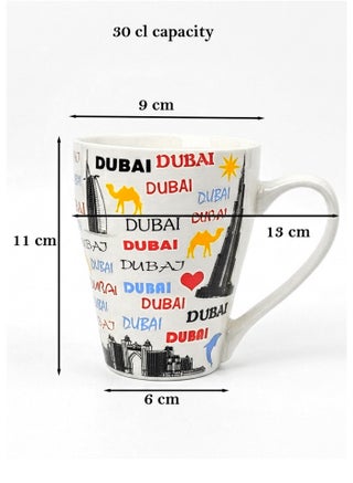 2pcs Dubai Souvenir Ceramic Mug 30cl – Colorful Landmark & Camel Design | Coffee Cup, Decorative Display & Keepsake Gift - view 3