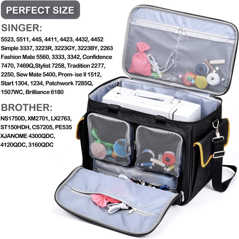 CAB55 Sewing Machine Case, Sewing Machine Carrying Bag with Removable Padding Pad, Tote Bag for Sewing Machine and Extra Sewing Accessories - Image 3