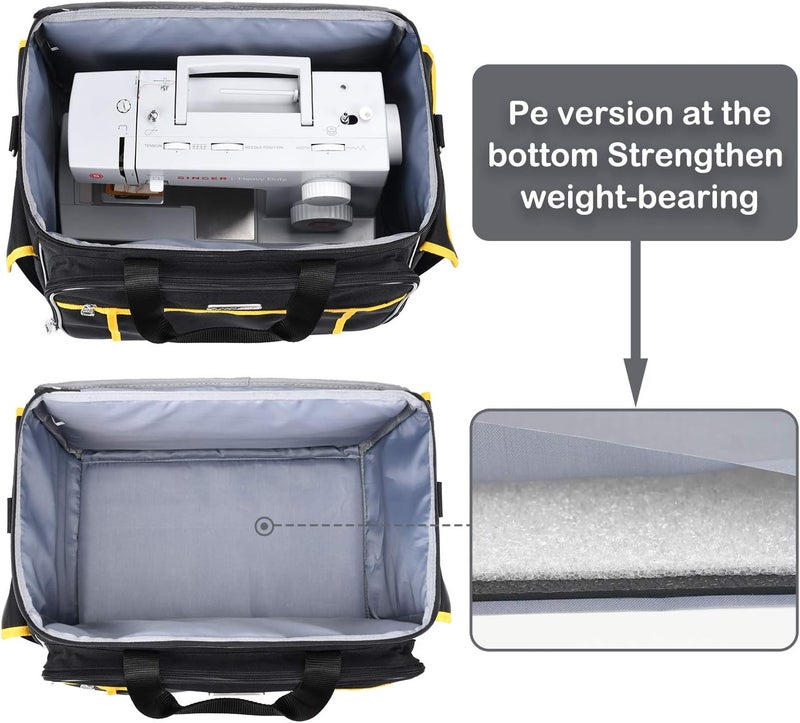CAB55 Sewing Machine Case, Sewing Machine Carrying Bag with Removable Padding Pad, Tote Bag for Sewing Machine and Extra Sewing Accessories - Image 4