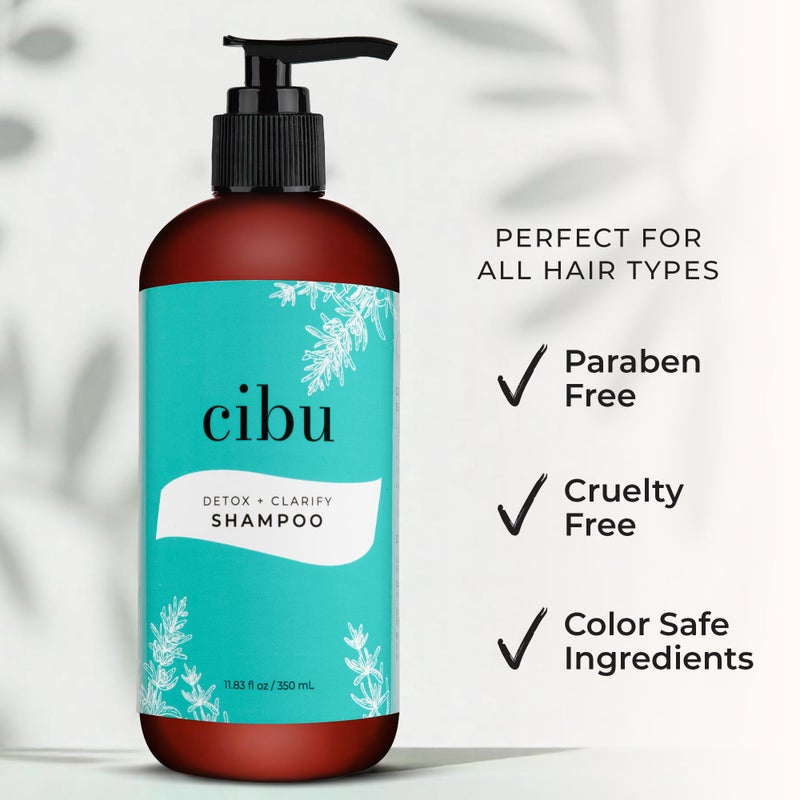 cibu Detox + Clarify Shampoo 30007 Cleanses & Gently Removes Product Build Up, Chlorine, Hard Water Minerals | For All Hair Types & Color Treated | Revitalize Hair and Scalp | Refreshing Scent 11.83oz - Image 3