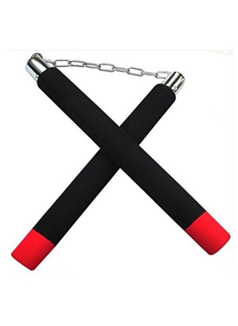 Spall Martial Art Sticks Foam Training Sticks Bruce Lee Practice for Beginner Child 12inch Length Karate Kung Fu Pads Yellow Rope  - Image 2