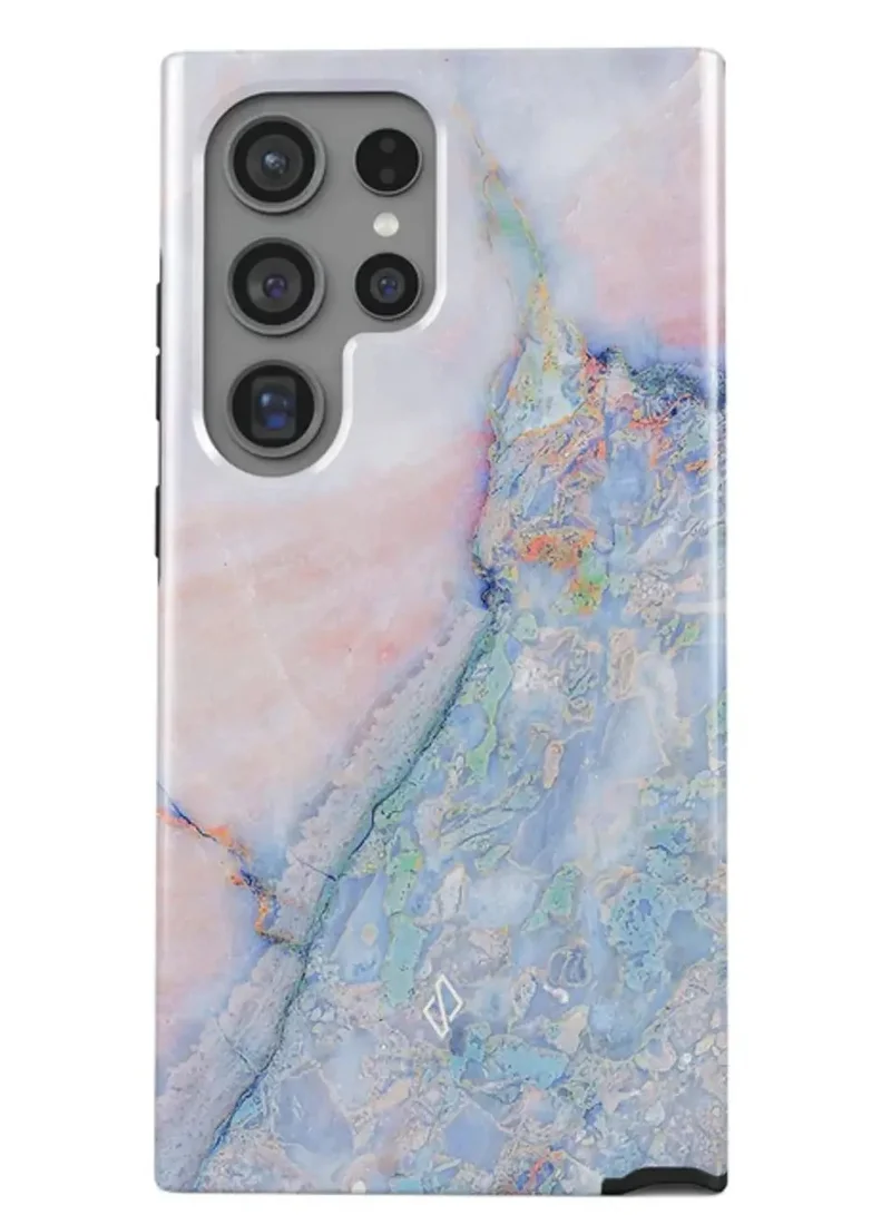 بورجا غطاء هاتف BURGA متوافق مع Samsung Galaxy S24 Ultra - غطاء حماية فاخر بطبقتين: غلاف صلب + سيليكون - تصميم "Holo - Holographic" - مقاوم للخدوش والصدمات