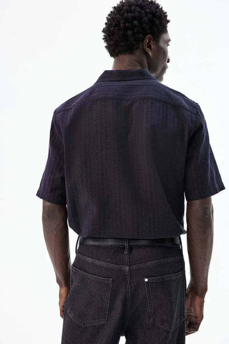 اتش اند ام Regular Fit Linen-blend resort shirt