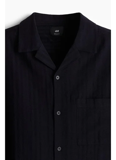 اتش اند ام Regular Fit Linen-blend resort shirt