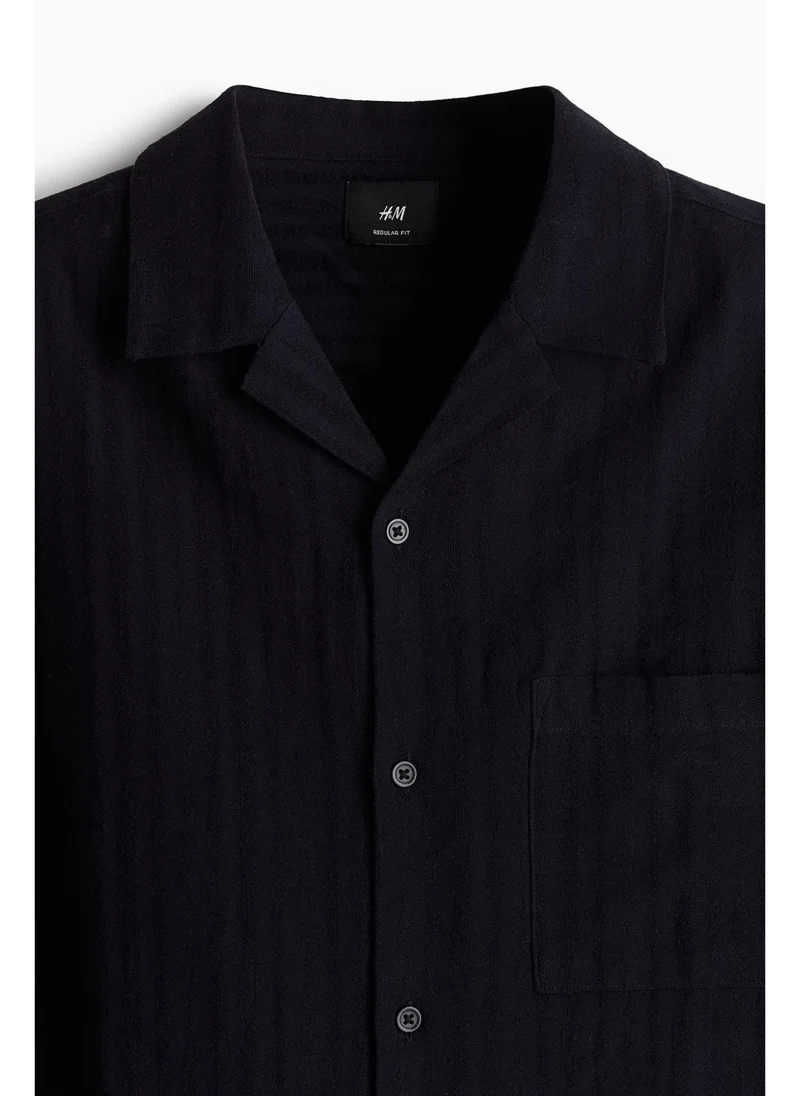 H&M Regular Fit Linen-blend resort shirt