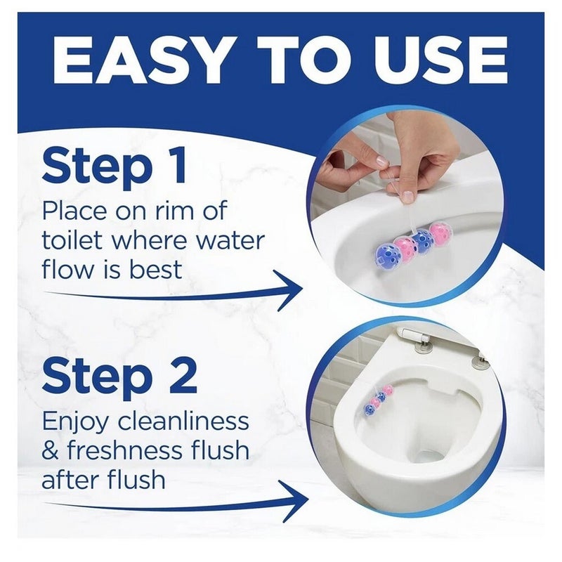 Bloo Power Active Toilet Rim Block 3 Pack Flower Scent, Toilet Cleaner with 24/7 Freshness & Dirt Protection, Long Lasting Fragrance, Cleaning Foam & Limescale Prevention - Image 5