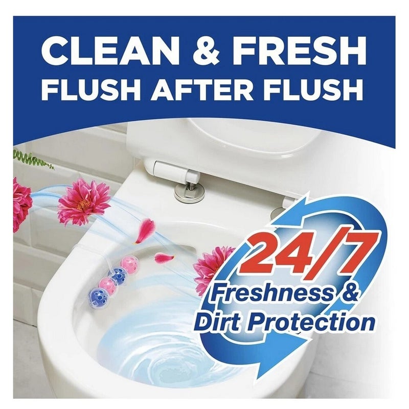 Bloo Power Active Toilet Rim Block 3 Pack Flower Scent, Toilet Cleaner with 24/7 Freshness & Dirt Protection, Long Lasting Fragrance, Cleaning Foam & Limescale Prevention - Image 4