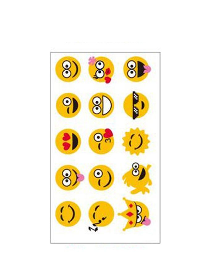 خيشة ملصق وشم مؤقت عصري مقاوم للماء بشكل وجه متعددة التعابير  12 قطعة - Image 1