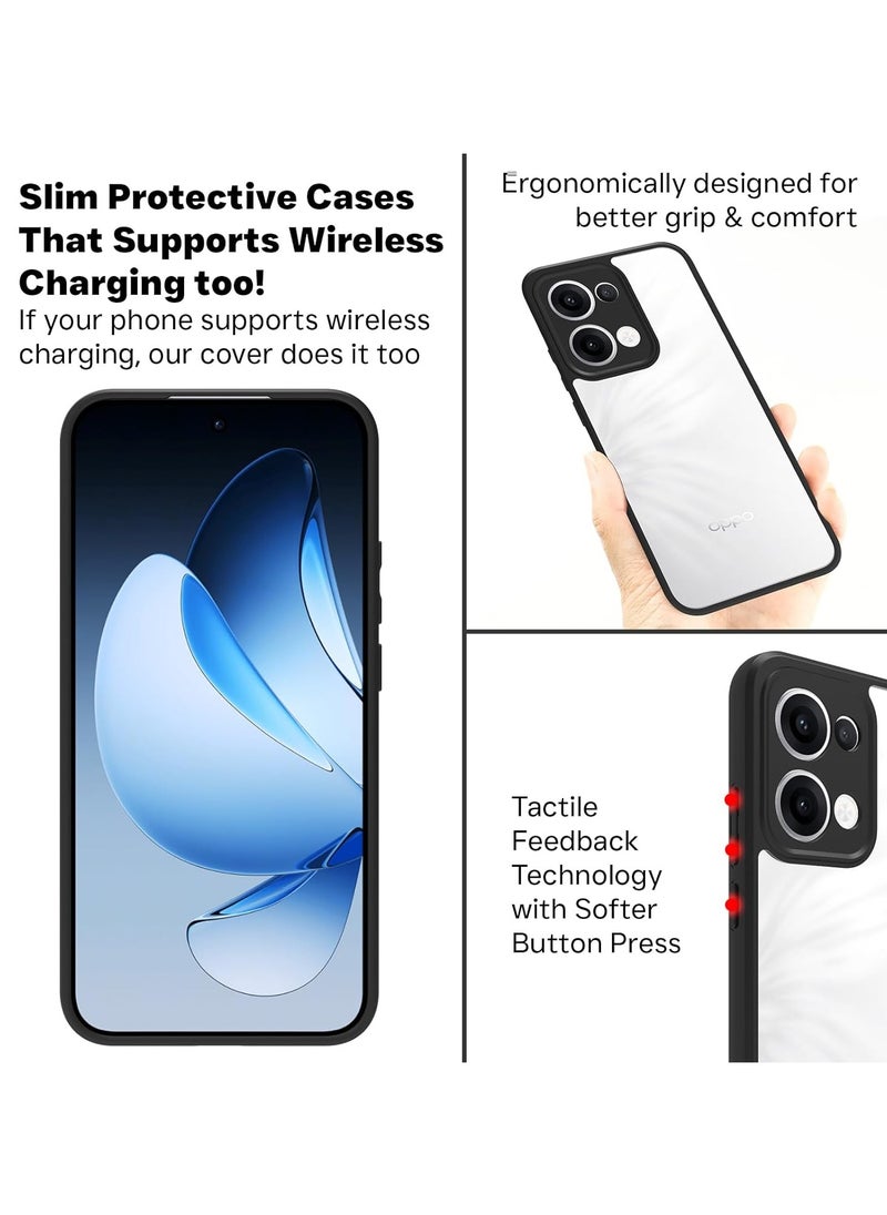 Generic Case Cover Shockproof Hard PC Back Soft TPU Frame Anti-yellowing Slim Protective Cover Compatible with Reno 13 5G (Clear)  - Image 3