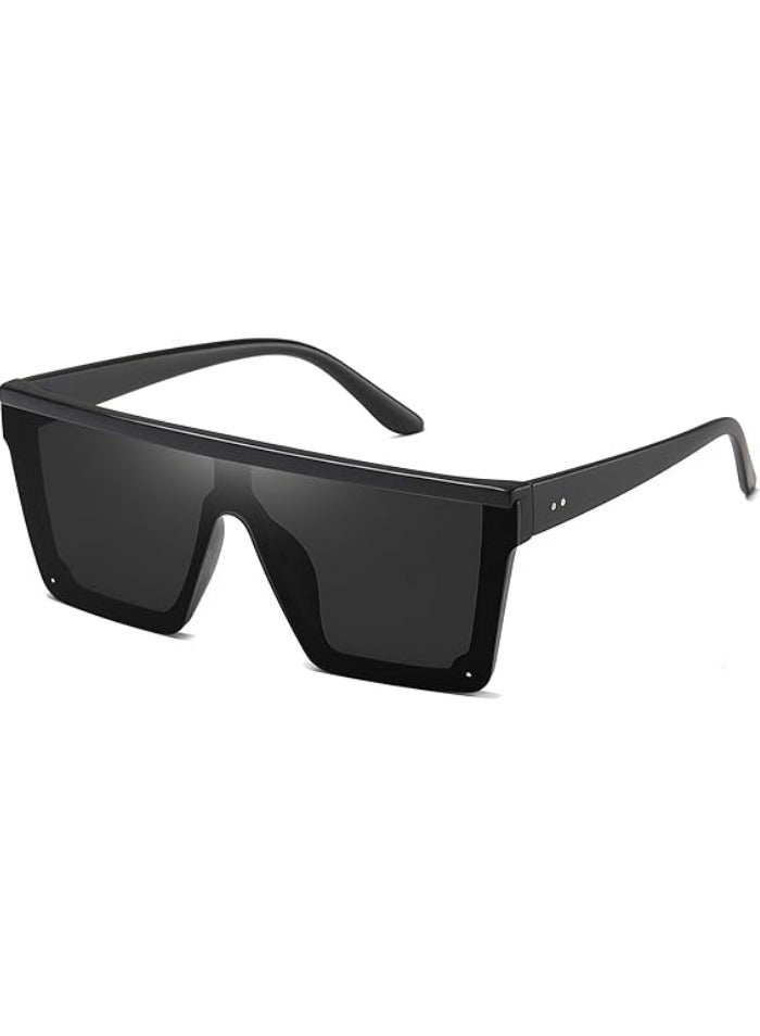 Generic Square Sunglasses for Women Men Fashion Big Frame Flat Top Sun Glasses Mirror Lens - Image 1