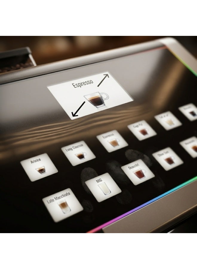 Rhea rhTT3 Bean to Cup Coffee Machine | 4.3” Touch Display | Commercial Espresso Maker | Hotel & Office Coffee Machine - Image 5